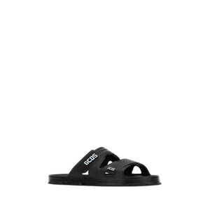GCDS Logo Strap Slide Sandals Unisex BLACK